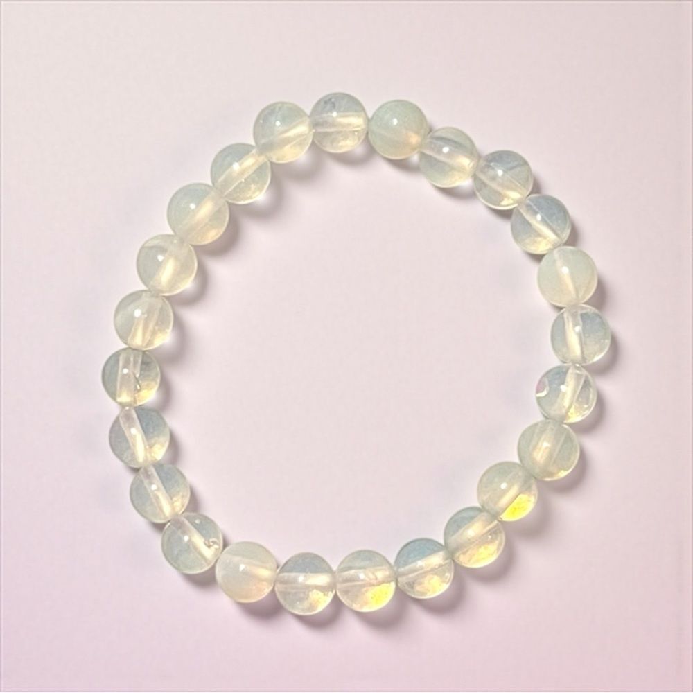 Elegant Stretchy 8MM Opalite Beaded Bracelet